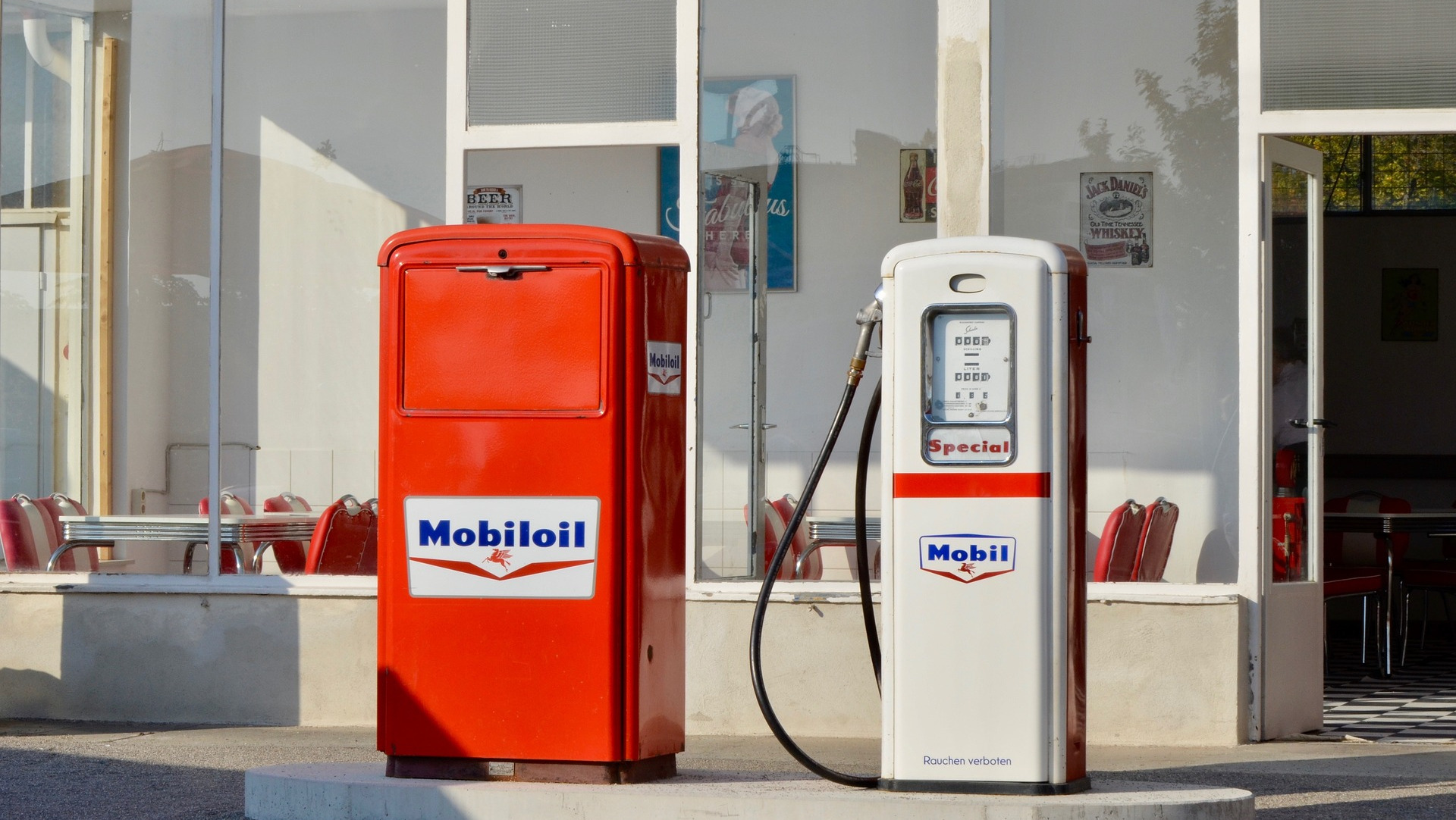 Gas pumps at a gas station