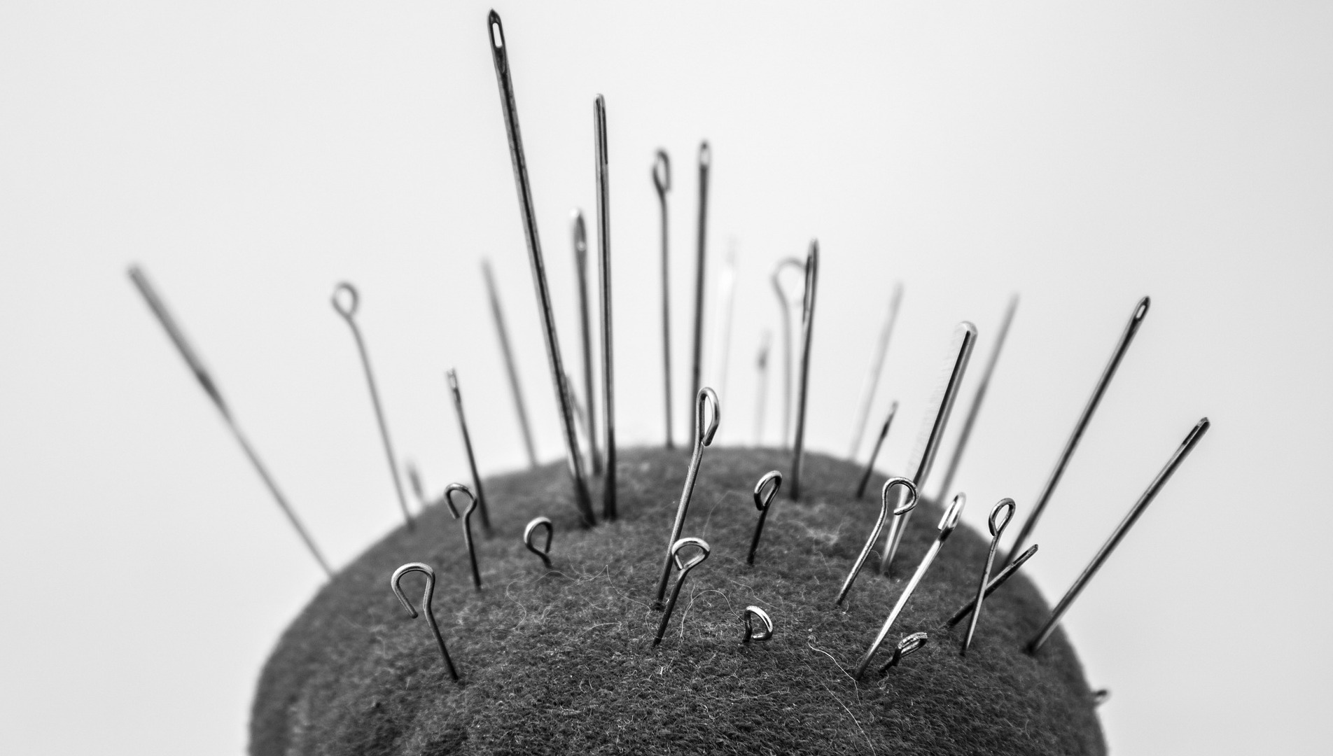 Needles in pin cushion signifying pain of endometriosis