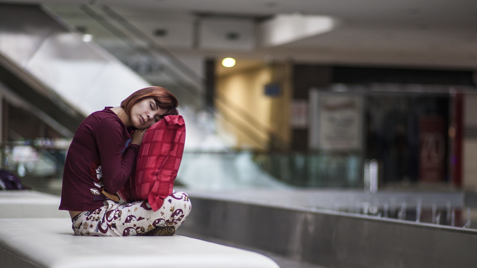 Woman sleeping on a pillow